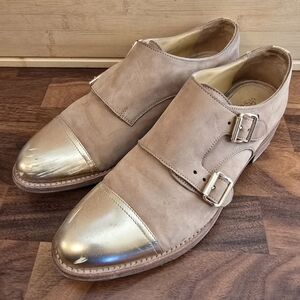 Office of Angela Scott Mr. Colin monkstrap shoes tan and gold Size 39.5
